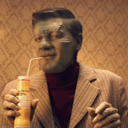 Dancing Lizard Man Neck Slide GIF