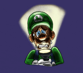 Dancing Luigi Flashlight On Face GIF