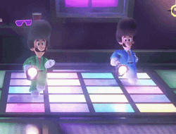 Dancing Luigi On Disco Floor GIF