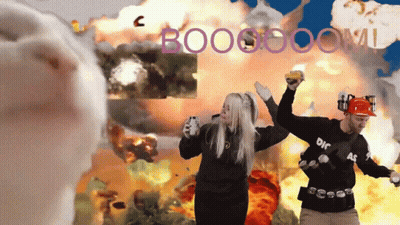Dancing Man And Woman In Explosion GIF