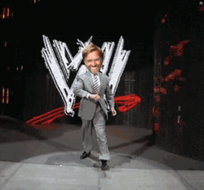 Dancing Man In Suit And Tie Before W Logo GIF