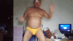 Dancing Man Wearing Yellow Underwear GIF