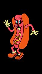 Dancing Neon Hot Dog GIF