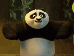 Dancing Panda Po Shaking Arms GIF