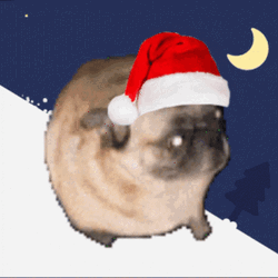 Dancing Pug With Christmas Hat GIF