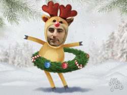Dancing Reindeer Funny Face GIF
