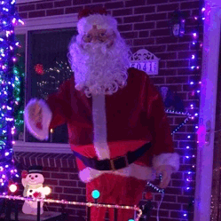  Dancing Santa Claus Christmas Lights GIF