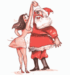 Dancing Santa Claus Sexy Girl GIF