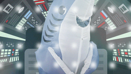 Dancing Shark On A Space Ship GIF