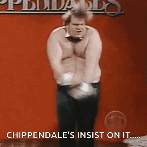 Dancing Shirtless Man Chippendale Slogan GIF