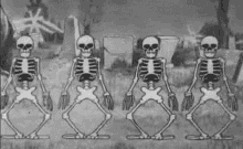 Dancing Skeleton Group Synchronized