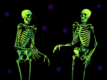 Dancing Skeletons Neon Green