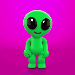 Dancing Skipping Green Alien