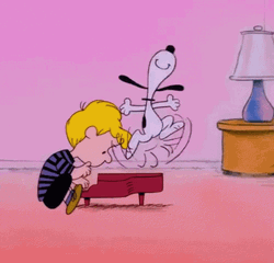 Dancing Snoopy On Piano GIF