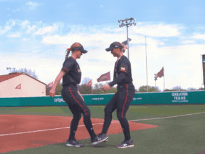 Dancing Softball Players On Greater Texas Field GIF