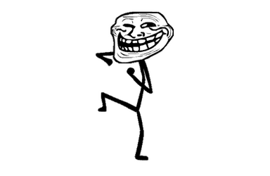 Dancing Stick Figure With Troll Meme Face GIF