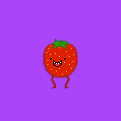 Dancing Strawberry Neon Lights GIF