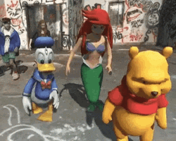Dancing Winnie The Pooh Donald Duck And Arielle GIF