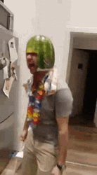 Dancing With Watermelon Helmet GIF