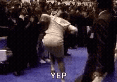Dancing Woman Says Yep To Crowd GIF