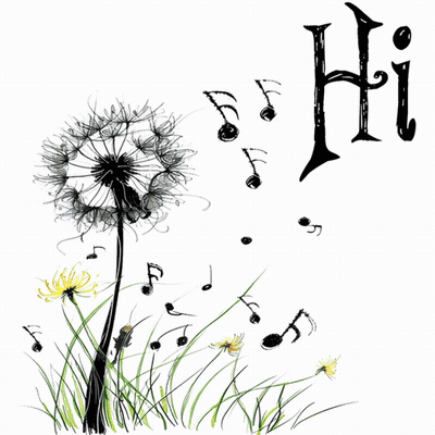 Dandelion Drawing With Hi Background