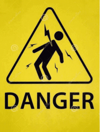 Danger Sign With Electrocution Silhouette GIF