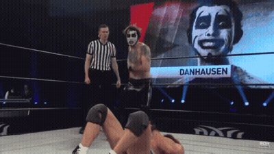 Danhausen Wrestling In Ring With Another Wrestler GIF