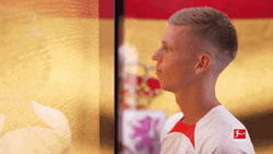 Dani Olmo Awkward Smile Pointing Forward GIF