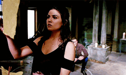 Danielle Campbell Davina The Originals Holding Hanging Papers GIF