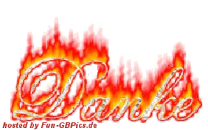 Danke Word With Flames Sticker