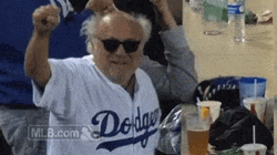 Danny Devito Cheering For Dodgers GIF