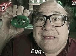 Danny Devito Showing Egg Close Up GIF