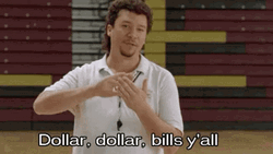 Danny McBride Perform Raining Dollar Bill GIF