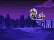 Danny Phantom Happily Floating At Night GIF