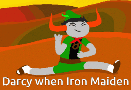 Darcy When Iron Maiden Is Written On The Bottom Of A Cartoon GIF