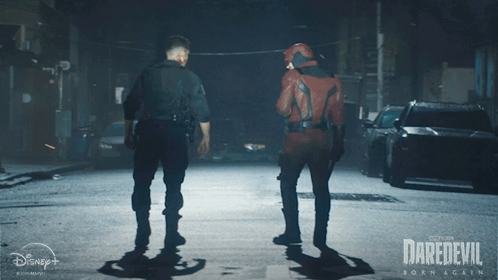 Daredevil Born Again Poster With Two Men GIF