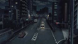 Dark Anime Road City Lights