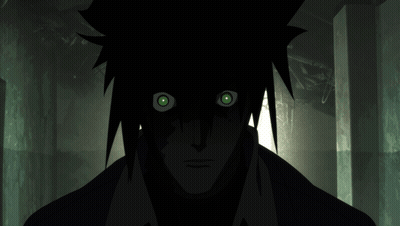 Dark Cartoon Character With Green Eyes GIF