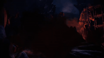 Dark Cave With Rocks And Fire GIF