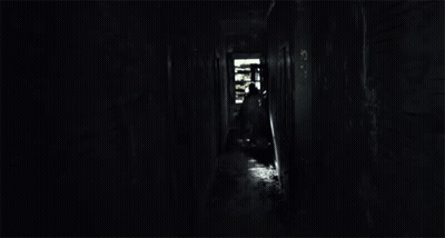 Dark Hallway With Light From Door GIF