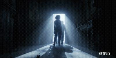 Dark Hallway With Netflix Logo GIF