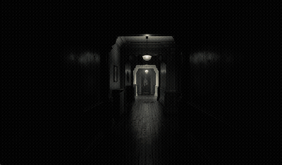 Dark Hallway With Picture On Wall GIF