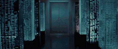 Dark Hallway With Red Light GIF