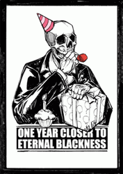 Dark Humor Grim Reaper Blowing Party Horn GIF