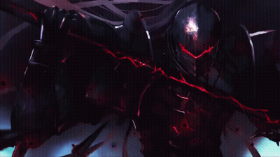Dark Knight With Red Light Holding Sword GIF