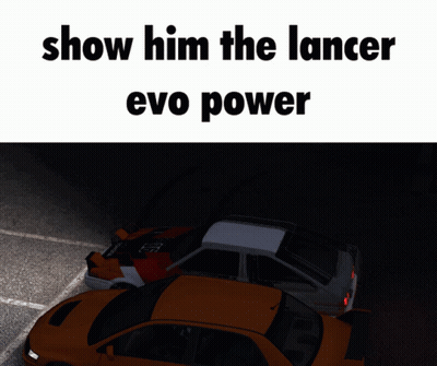 Dark Lot Cars Show Him Lancer Evo Power GIF