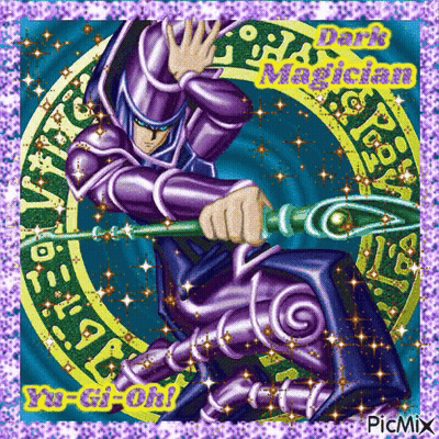 Dark Magician From Yu-Gi-Oh Holding Wand GIF