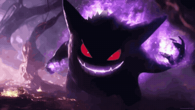 Dark Pokemon With Red Eyes And Smile GIF