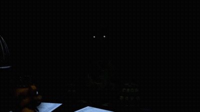 Dark Room With Bunny Saying I'm Back GIF
