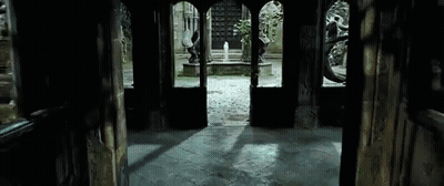 Dark Room With Fountain GIF